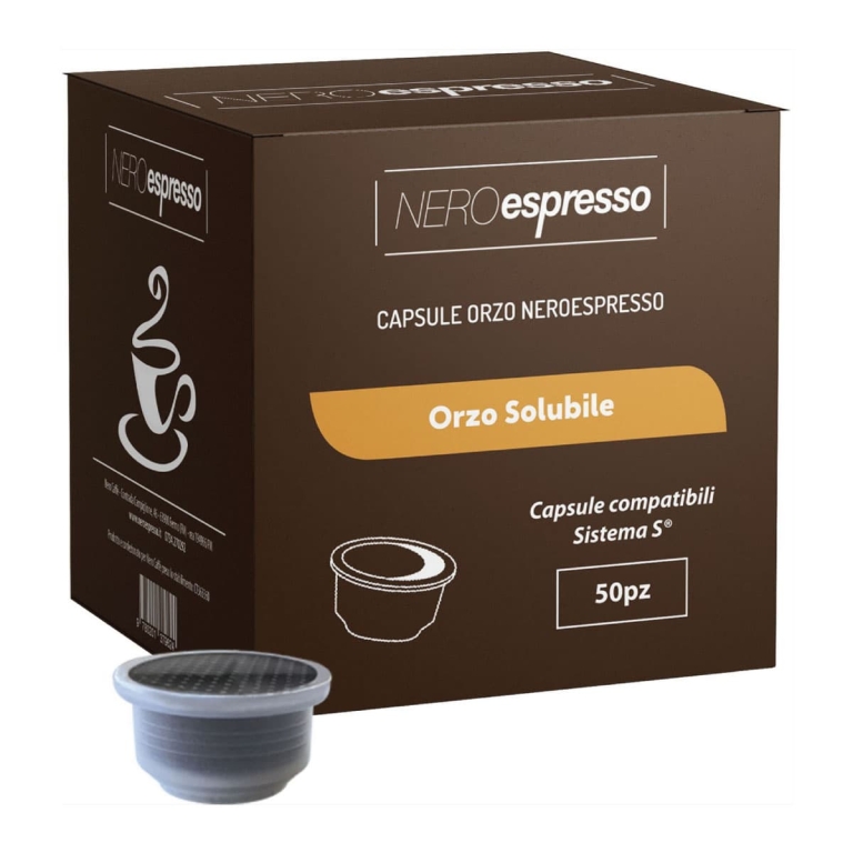 50 Capsule Orzo Solubile Compatibili Sistema S Nero Espresso